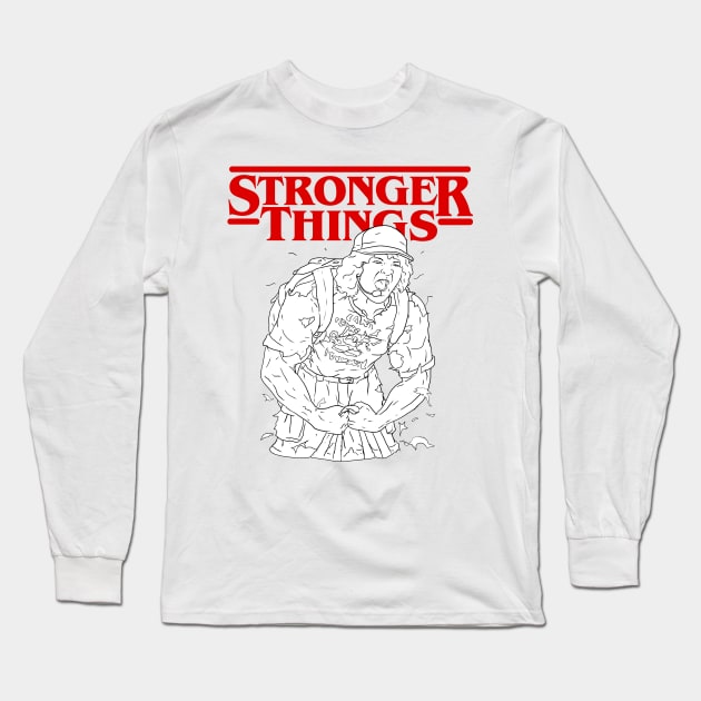 Dustin Stranger Things Parody Stronger Things Long Sleeve T-Shirt by SycamoreShirts